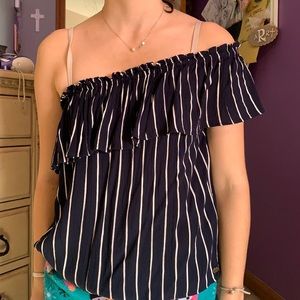 One shoulder ruffle top